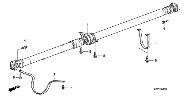 2009 Honda CR-V Shaft Assembly, Propeller Diagram for 40100SWAA01