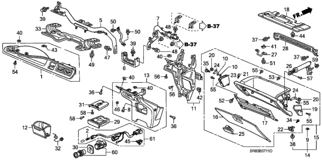 1993 Honda Civic  Plate, L. Diagram for 77515SR8A91