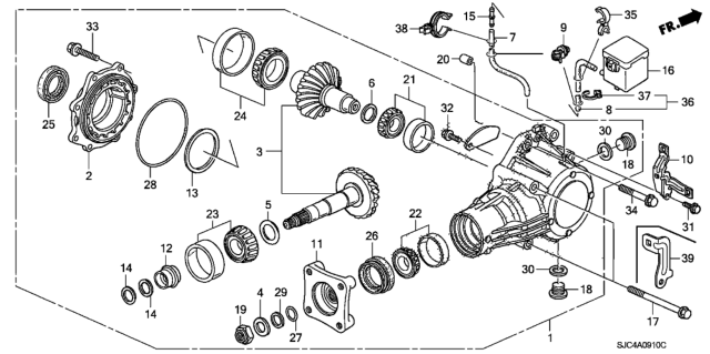 2011 Honda Ridgeline  Clamp, Breather Tube Diagram for 29421RDK000