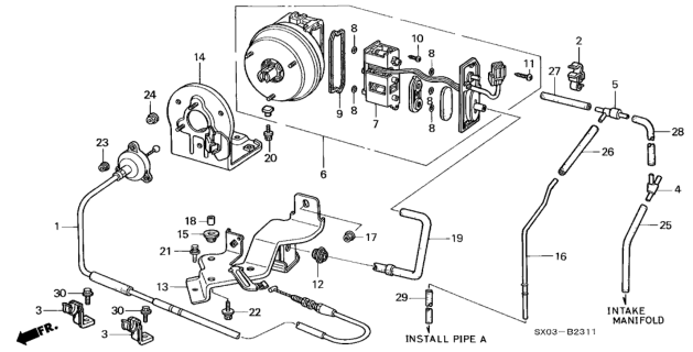 1998 Honda Odyssey Cover, Actuator Diagram for 36614P0AA00