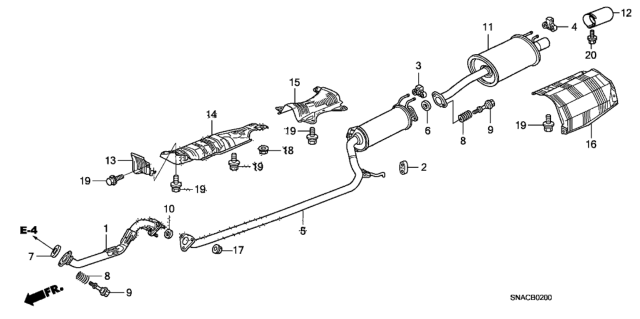 2010 Honda Civic  Finisher, Exhuast Pipe (Coo) Diagram for 18310SNA305