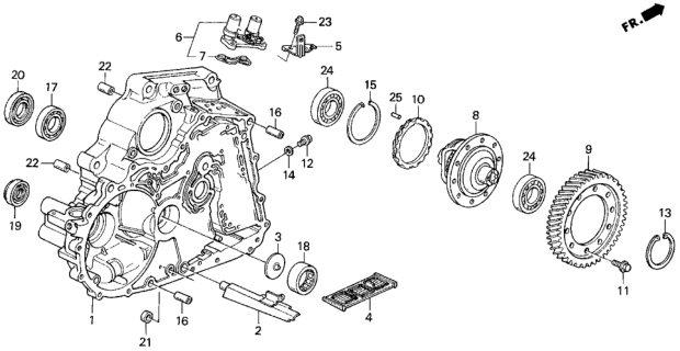 1995 Honda Del Sol  Case, Differential Diagram for 41010PL4326