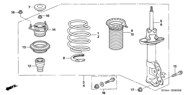 2009 Honda Civic Spring, Right Front Diagram for 51401SVBA03