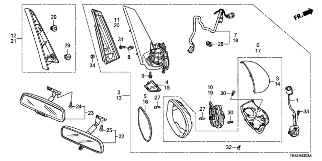 2017 Honda Odyssey  Actuator Sub-Assembly, Driver Side Diagram for 76260SAPJ01