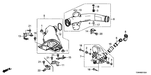 2015 Honda Accord Hybrid Stay Comp A, Air I Diagram for 172565K1A00
