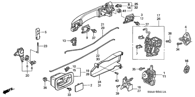 2004 Honda CR-V Protector, R. RR. Door Lock Diagram for 72617S6AQ02
