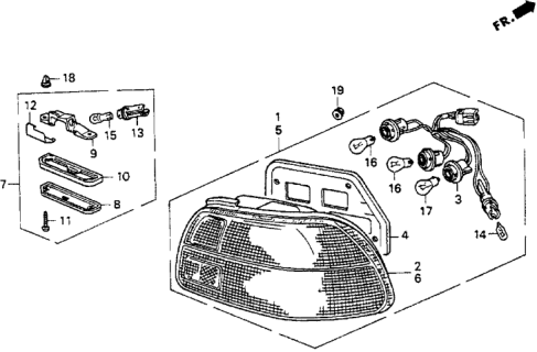 1993 Honda Del Sol Lamp Unit, L. Diagram for 33551SR2A01
