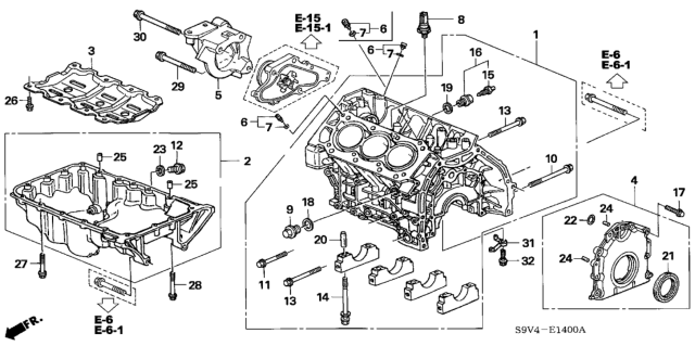2003 Honda Pilot  Bracket, Engine Mounting Diagram for 11910P8CA00