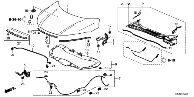 2019 Honda HR-V Clip, Hood Open Wi Diagram for 91505SWA003