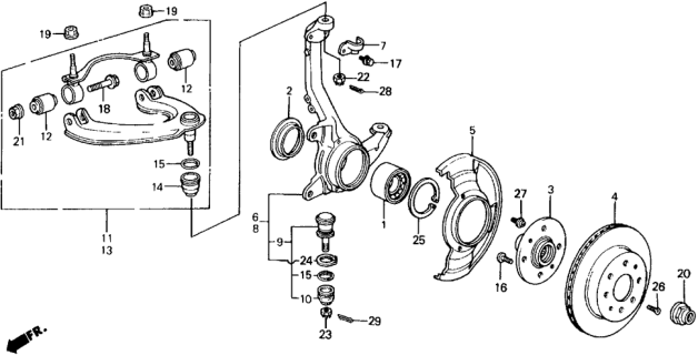 1991 Honda CRX Disk, Front Brake Diagram for 45251SB2752