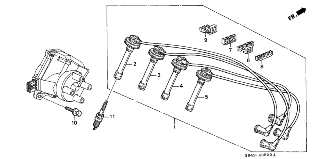 2002 Honda Accord Wire Assembly, Ignition Diagram for 32700P0AA00