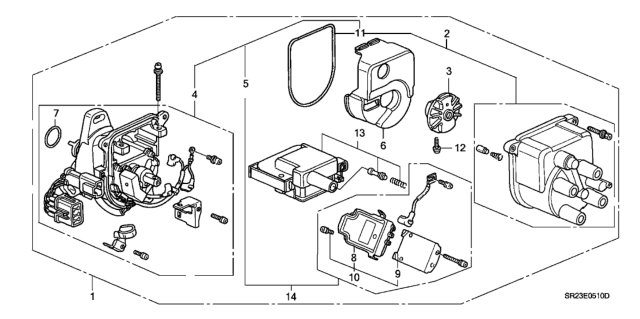 1993 Honda Del Sol  Screw-Washer (5X12) Diagram for 30135P08006