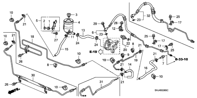 2007 Honda Odyssey  Cooler, Power Steering Oil Diagram for 53765SHJA01