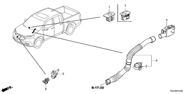 2020 Honda Ridgeline Sensor Assembly Ambie Diagram for 80525TBAA01