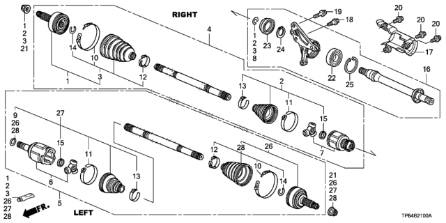2015 Honda Crosstour  Bearing, Half Shaft (Ntn) Diagram for 91057SJCA01
