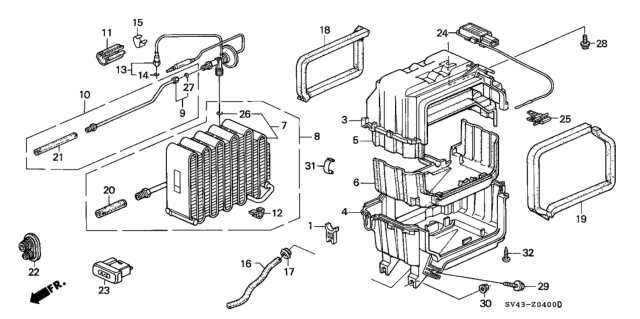 1997 Honda Accord  Valve Assembly, Expansion Diagram for 80220SV1A12