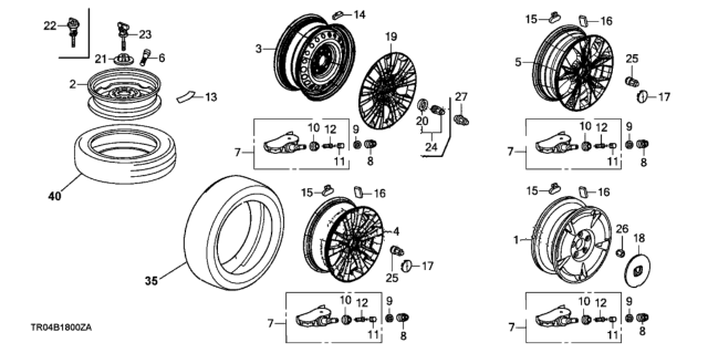 2012 Honda Civic  Disk, Wheel (15X6J) (Black) (Topy) Diagram for 42700TR0A02