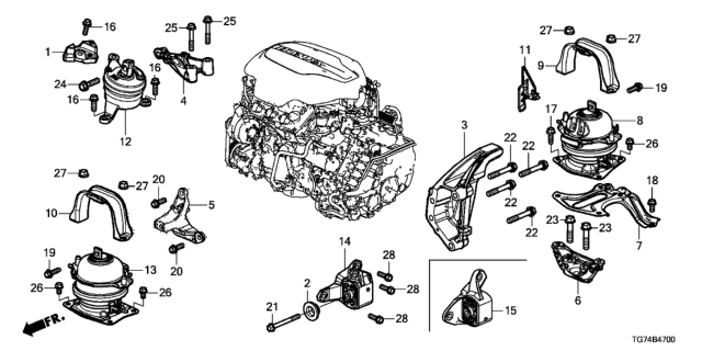 2019 Honda Pilot  Bolt, Flange (12X55) Diagram for 90164TM8000