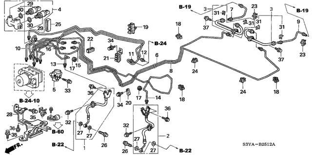 2005 Honda Insight  Pipe Y, Brake Diagram for 46378S3YA50