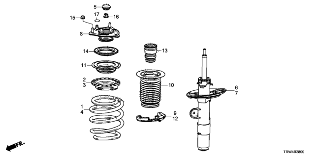2020 Honda Clarity Plug-In Hybrid Rubber Spring Mount Upper Right Diagram for 51402TRTA01