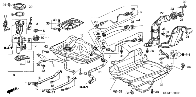 2004 Honda Civic  Pump Set, Fuel Diagram for 17040S5BL00
