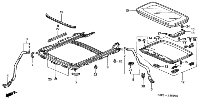 2001 Honda Civic  Protector, Head Diagram for 70630S5PA01