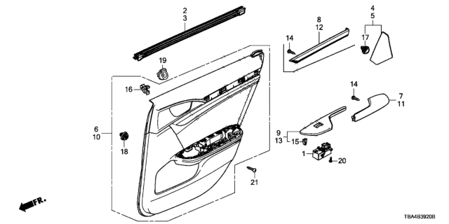 2017 Honda Civic Arm Rest (Deep Black) Diagram for 83703TBAA51ZA