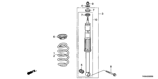 2013 Honda Fit Rubber, Rear Spring Mounting (Upper) Diagram for 52691SAA000