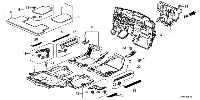 2016 Honda CR-V  Holder, Floor Mat *NH167L* (GRAPHITE BLACK) Diagram for 83650TL2A01ZA