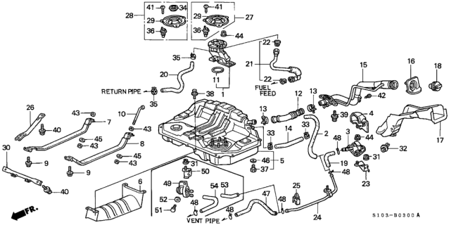 1997 Honda CR-V  Pump Unit, Fuel Diagram for 17040S10A01