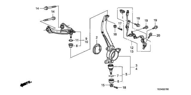 2010 Honda Accord Sensor Assembly, Left Front Diagram for 57455TA0A01