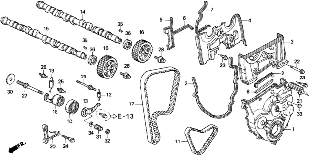 1994 Honda Prelude  Bolt-Washer (8X22) Diagram for 90031PT0003