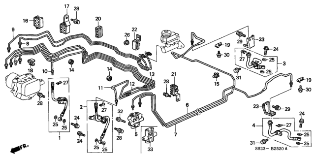 1998 Honda Accord Pipe D, Brake Diagram for 46340S82A00