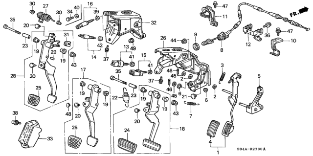 1998 Honda Civic Nut, Hex. (10MM) Diagram for 94002100000S