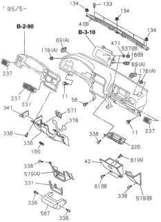 1995 Honda Passport  Lid, Fuse Box (Gray) Diagram for 8971532102