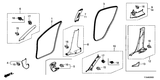 2020 Honda HR-V Garnish, L. *NH882L* Diagram for 84151T7WA11ZA