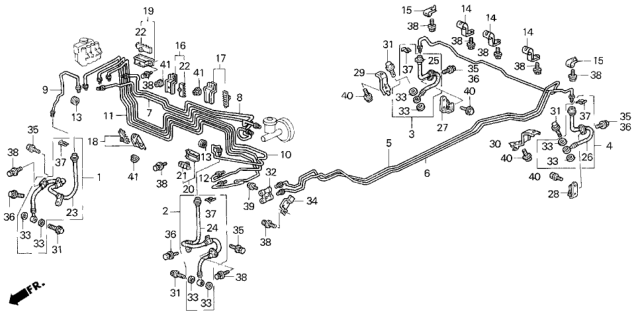 1995 Honda Prelude  Bracket B, L. RR. Brake Hose Diagram for 46436SS0000