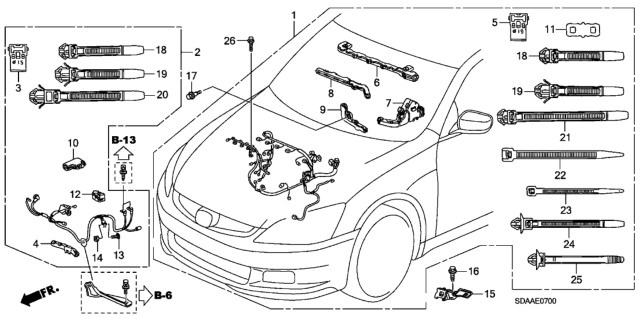 2007 Honda Accord  Bolt, Special (6X18.2) Diagram for 90028RAA003