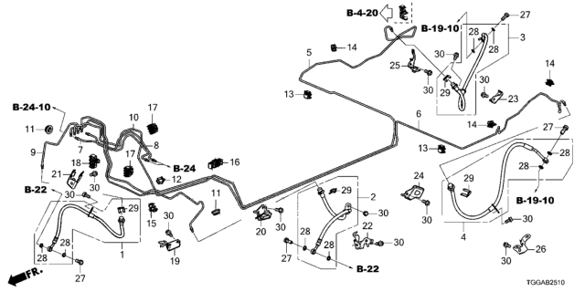 2021 Honda Civic Pipe U, Brake Diagram for 46374TETH00