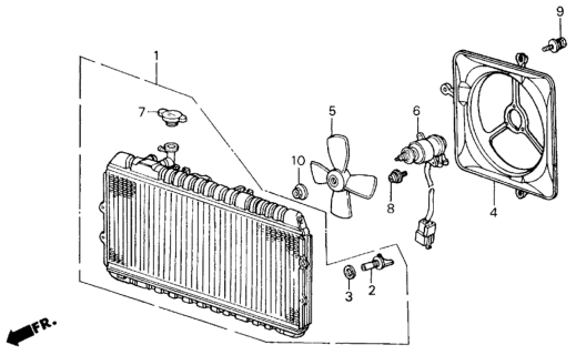 1986 Honda Civic Motor, Cooling Fan Diagram for 19030PE0306