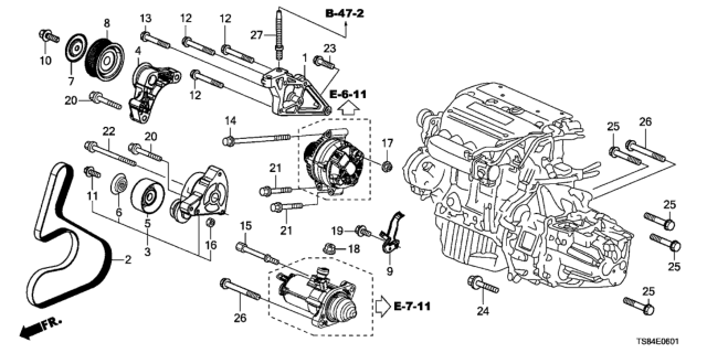 2013 Honda Civic  Stay Comp Ba, Eng Har Diagram for 32750RX0A00