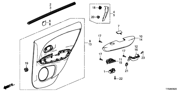 2016 Honda HR-V  Weatherstrip, R. RR. Diagram for 72835T7A003