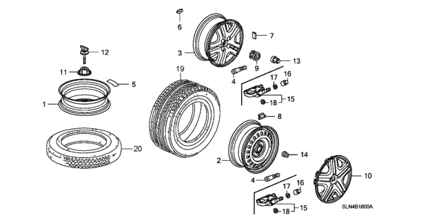 2008 Honda Fit  Disk, Wheel (14X4T) (Black) (Ring Techs) Diagram for 42700SCC951