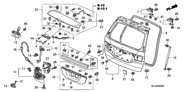 2006 Honda Odyssey  Tailgate (DOT) Diagram for 68100SHJA51ZZ