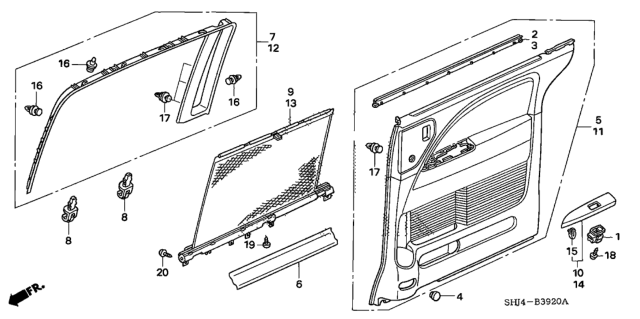 2005 Honda Odyssey  Film (A) Diagram for 83703SHJA21