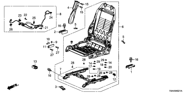 2017 Honda Civic Module Holder R, FR. Diagram for 81160TBAA11