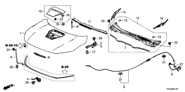 2020 Honda Civic  Cover, R. FR. Fender Diagram for 74220TEAT00