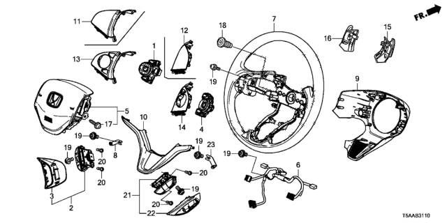 2019 Honda Fit  Sub-Cord, Cable Reel Diagram for 77901T8KG20