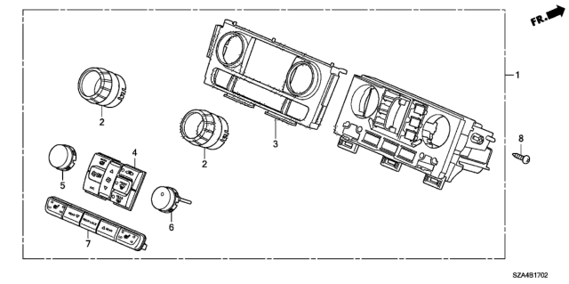 2015 Honda Pilot  Knob Assy. *NH608L* (A) (GUN METALLIC) Diagram for 79603SZAA01ZA
