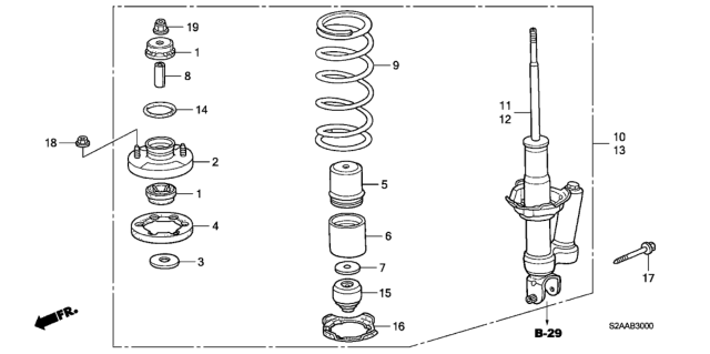 2008 Honda S2000 Spring, Rear (Showa) Diagram for 52441S2AS21